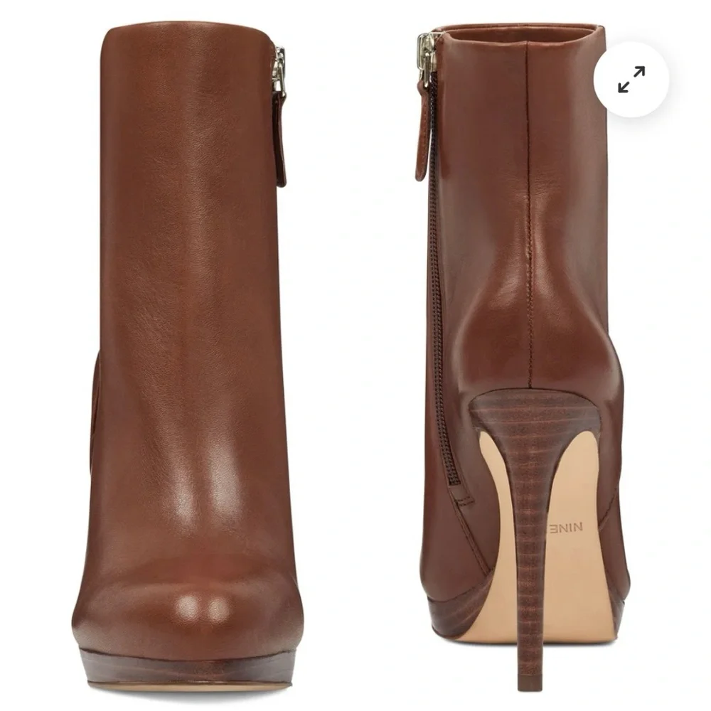 Nine West QUANETTE PLATFORM LEATHER BOOTIES - Picture 4 of 7